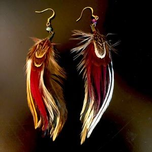 Dangly Feather Earrings